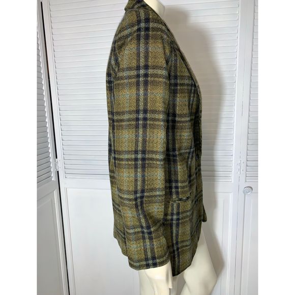Vintage Plaid Wool Oversized Blazer Size 14 - Picture 6 of 11